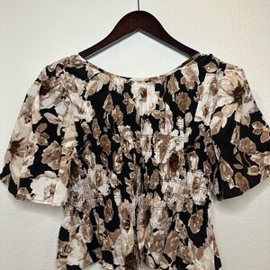 Rails Floral Brown and Black Women's Top